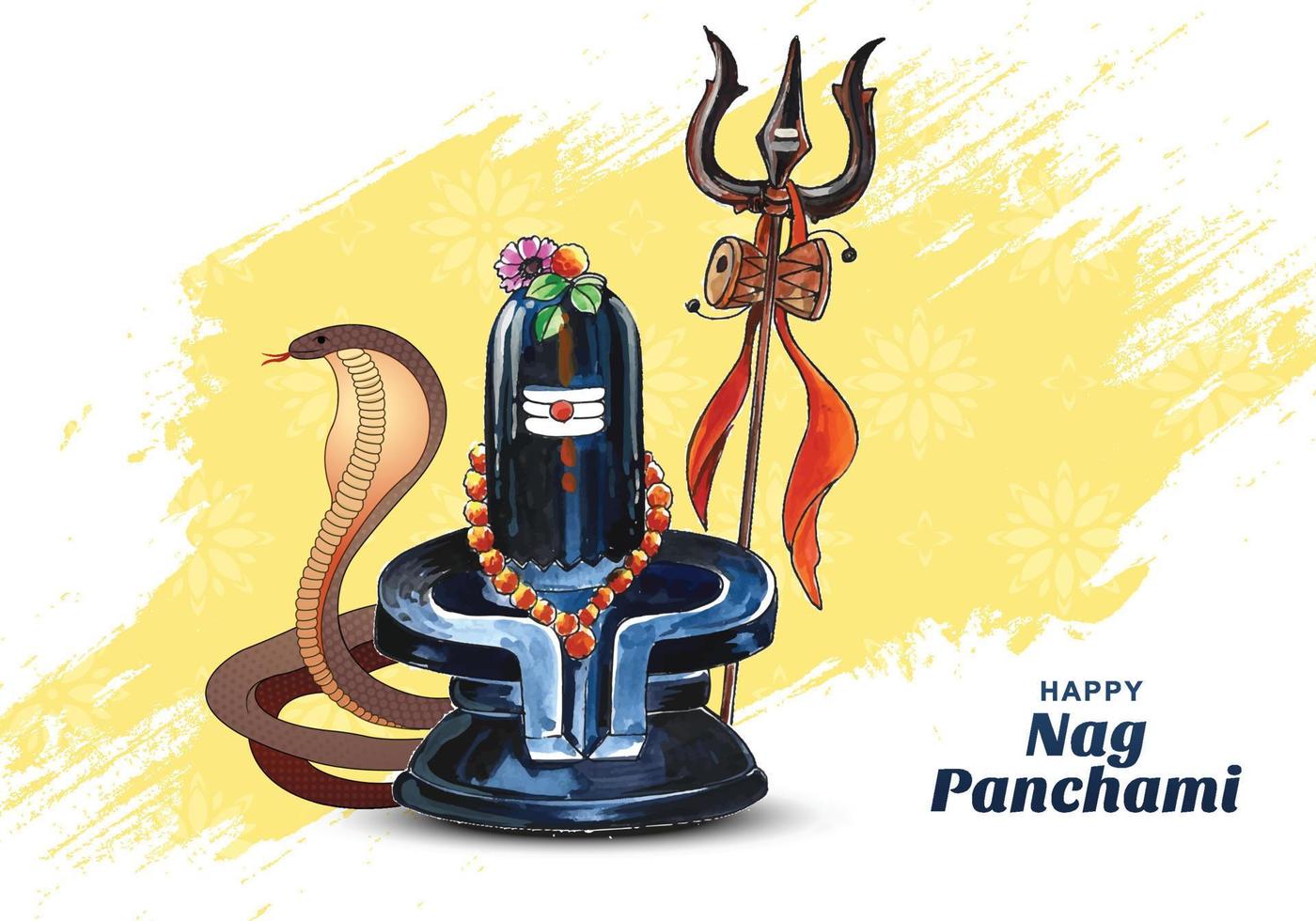 glad naag panchami indisk festival bakgrund vektor