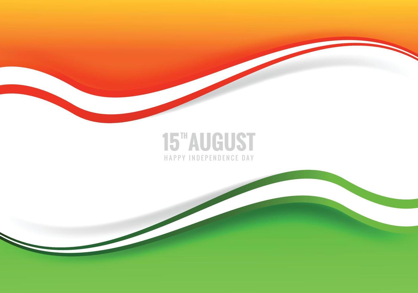 Indien självständighetsdagen firande den 15 augusti indiska flaggan våg bakgrund vektor