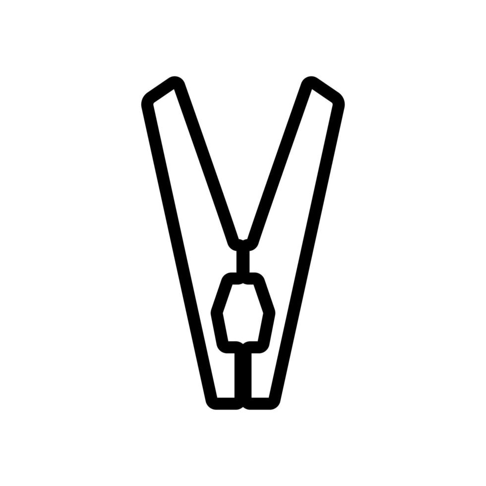 klädnål ikon vektor. isolerade kontur symbol illustration vektor