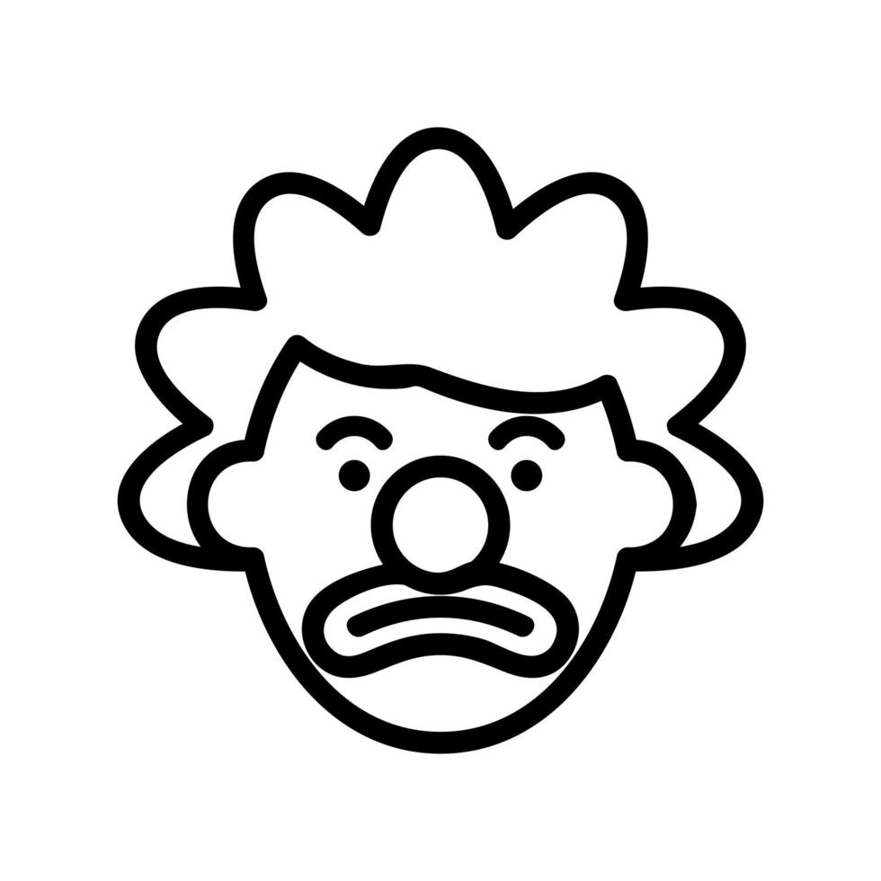 beleidigter Clown-Schauspieler-Symbol-Vektor-Umriss-Illustration vektor