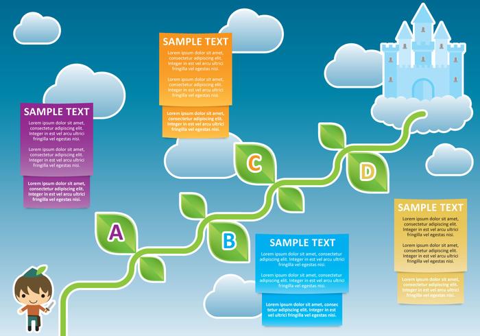 Jack och beanstalk infografin vektor