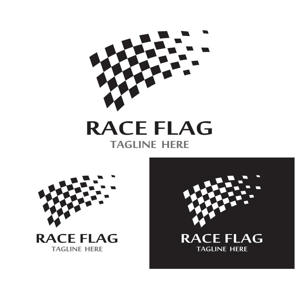 Rennflaggen-Symbol-Logo-Vektor-Vorlage vektor