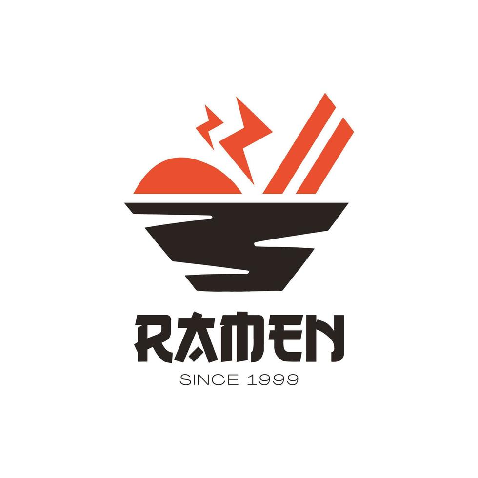 japansk ramen logotyp asiatisk mat vektor