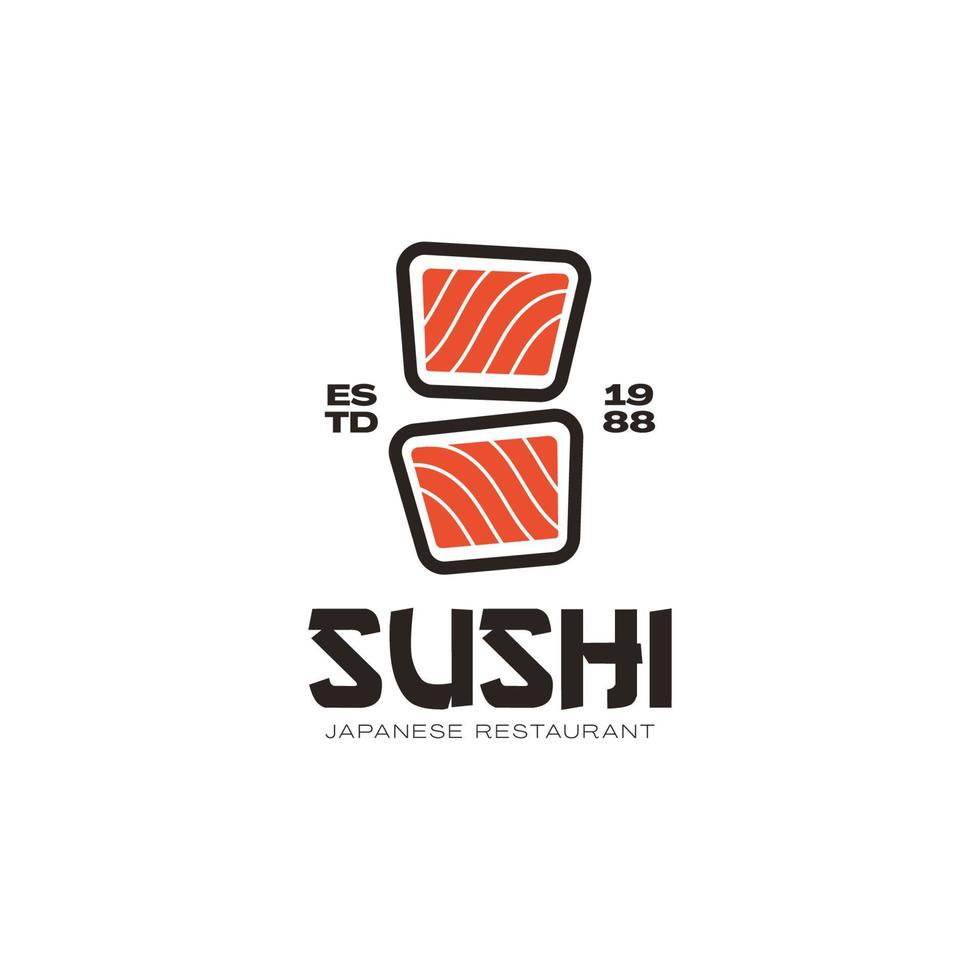 sushi logotyp japansk restaurang vektor