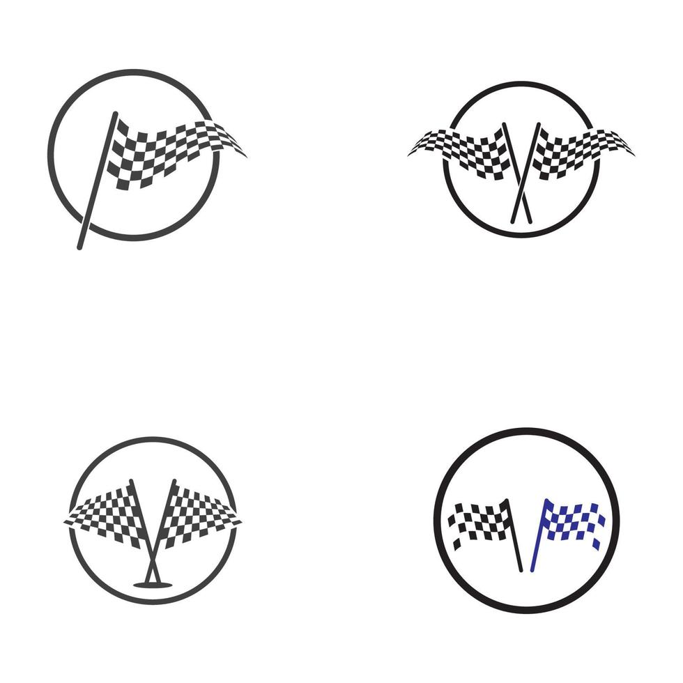 Rennflaggen-Logo-Icon-Design vektor