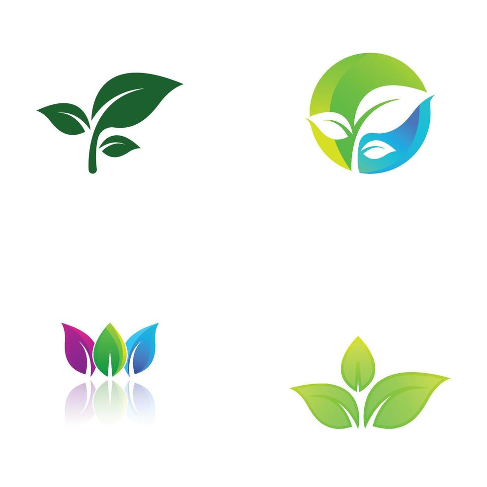 gröna blad logotyp. vektordesign av trädgårdar, växter och natur. vektor