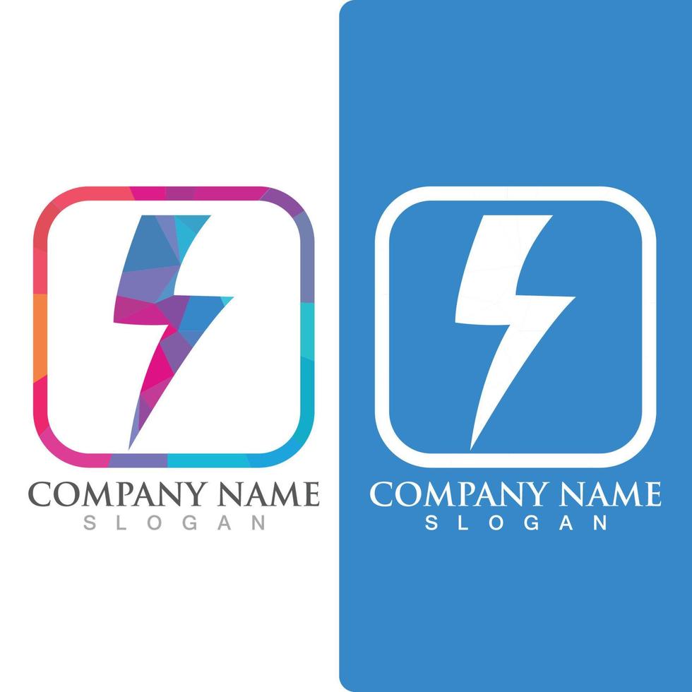 thunderbolt flash energi logotyp och symbol vektor