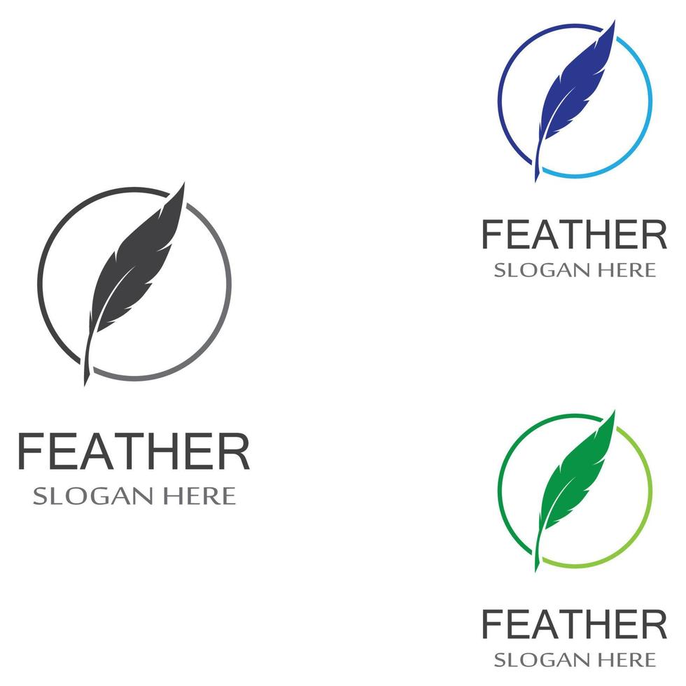 Federstift-Logo-Vorlage vektor