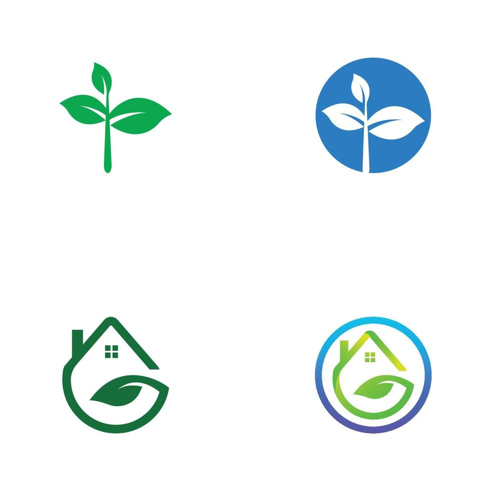 gröna blad logotyp. vektordesign av trädgårdar, växter och natur. vektor