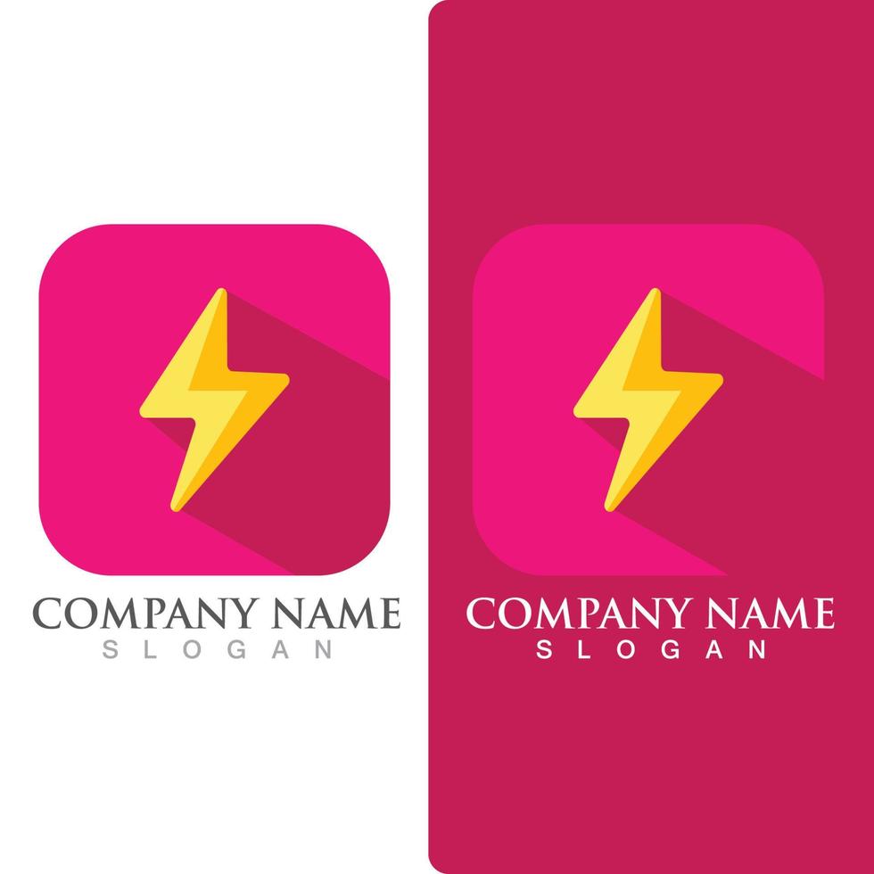 thunderbolt flash energi logotyp och symbol vektor