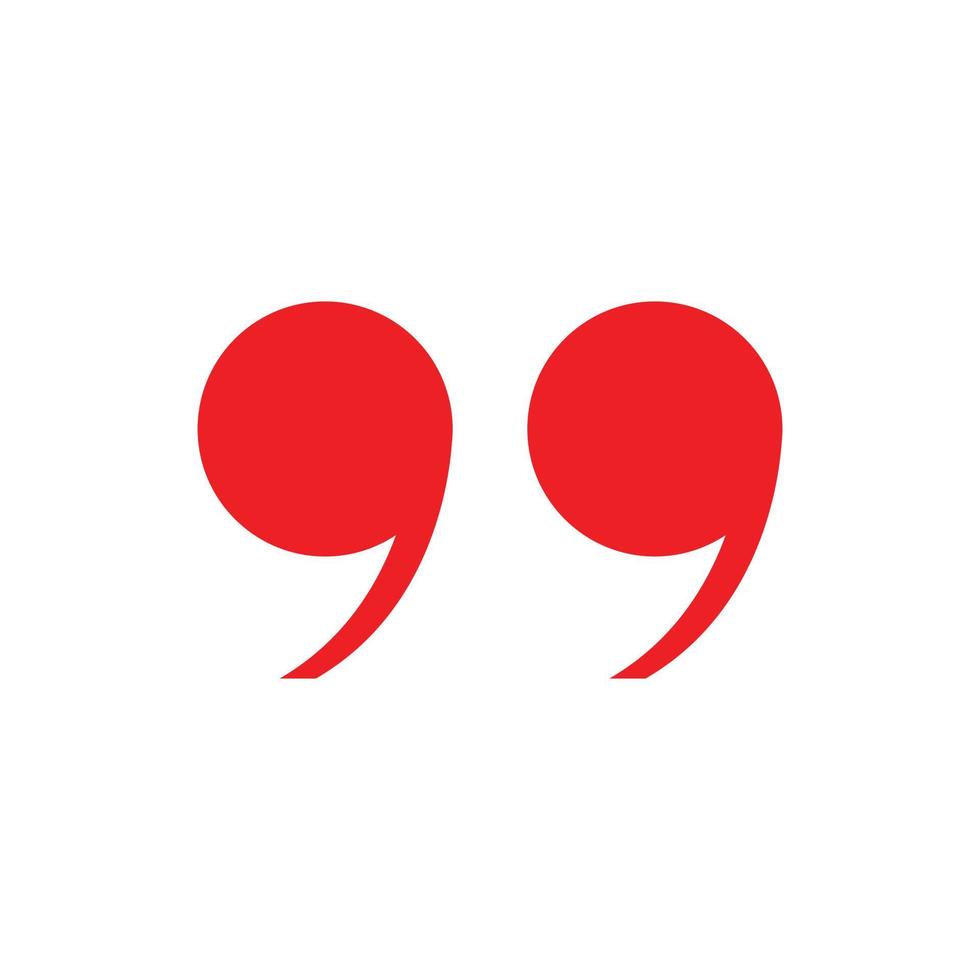 eps10 röd vektor citattecken ikon isolerad på vit bakgrund. dubbla citattecken i en enkel platt trendig modern stil för din webbdesign, logotyp, ui, piktogram och mobilapplikation