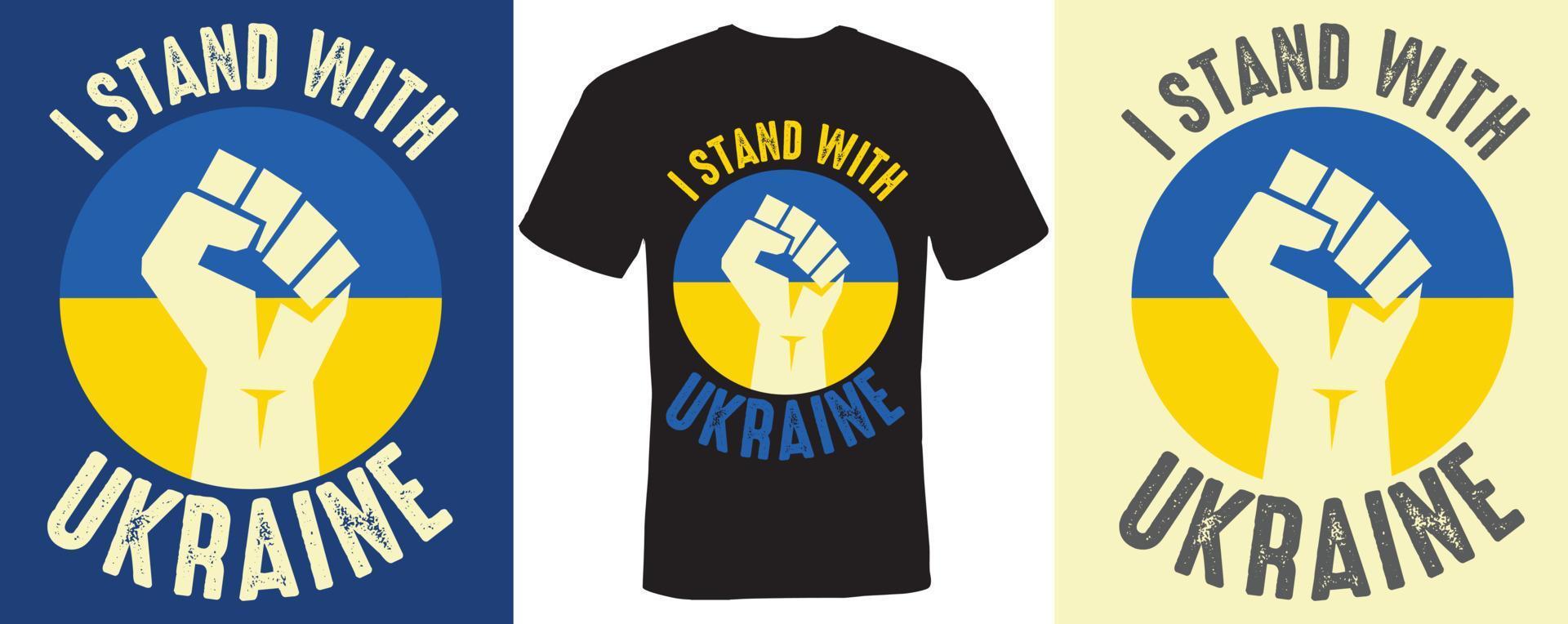 jag står med ukrainsk t-shirtdesign vektor
