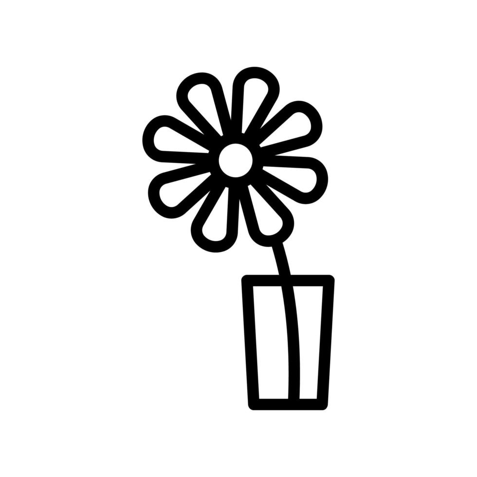 Blühende Chrysantheme-Symbol-Vektor-Umriss-Illustration vektor