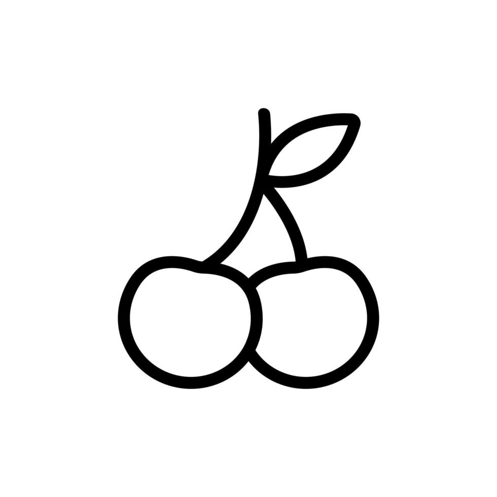 Kirschjoghurt Symbol Vektor Umriss Illustration