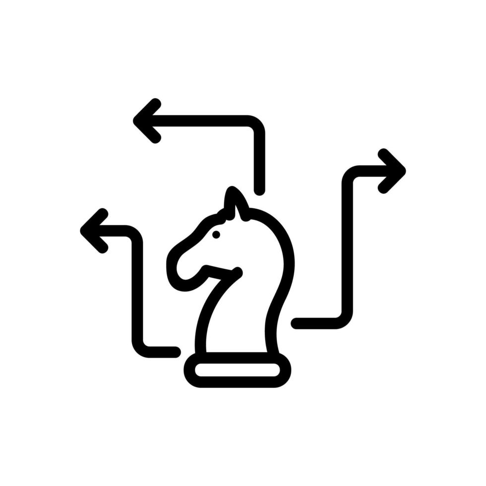 Schach-Strategie-Symbol Vektor-Gliederung-Illustration vektor