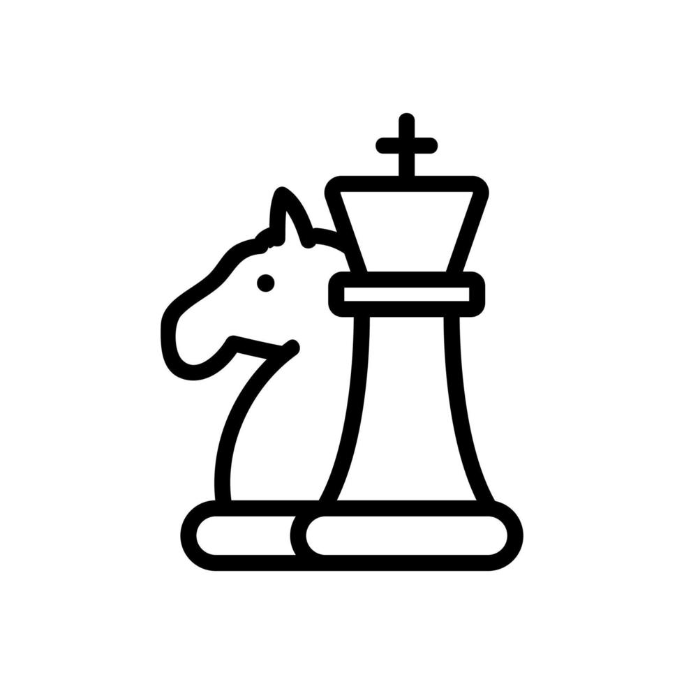 die schachfiguren pferd symbol vektor umriss illustration