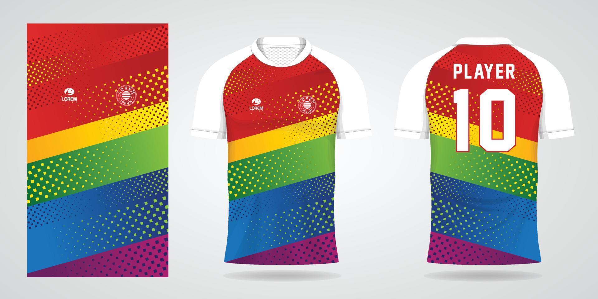 bunte Fußball-Trikot-Sport-Design-Vorlage vektor