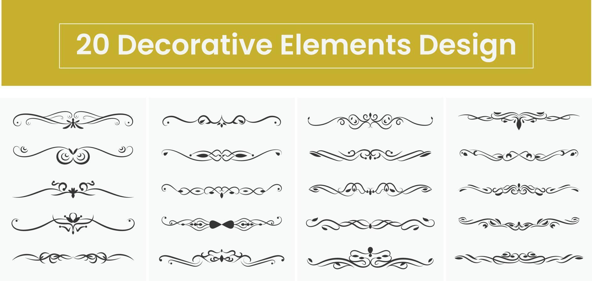 Retro-Designelemente, dekorative Elemente, Rand- und Seitenregeln, Vektorgrafikelemente für das Design, kalligrafische Designelemente, Blumen, Zweige und Wirbel, kalligrafische Elemente oder Schnörkel vektor