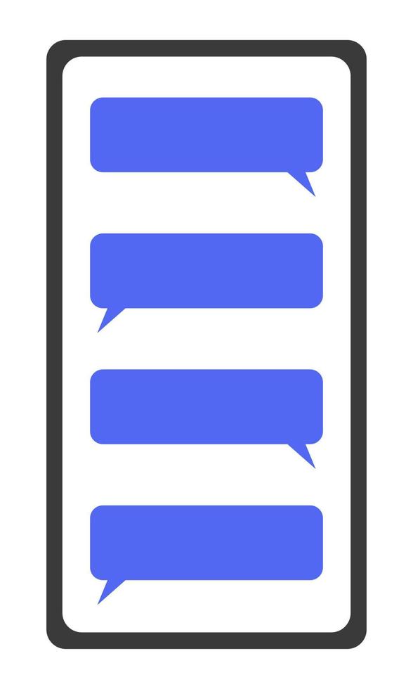 Smartphone mit einem Chat auf dem Bildschirm. Chatten Sie mit Freunden im Messenger. flacher Stil. Vektor-Illustration vektor