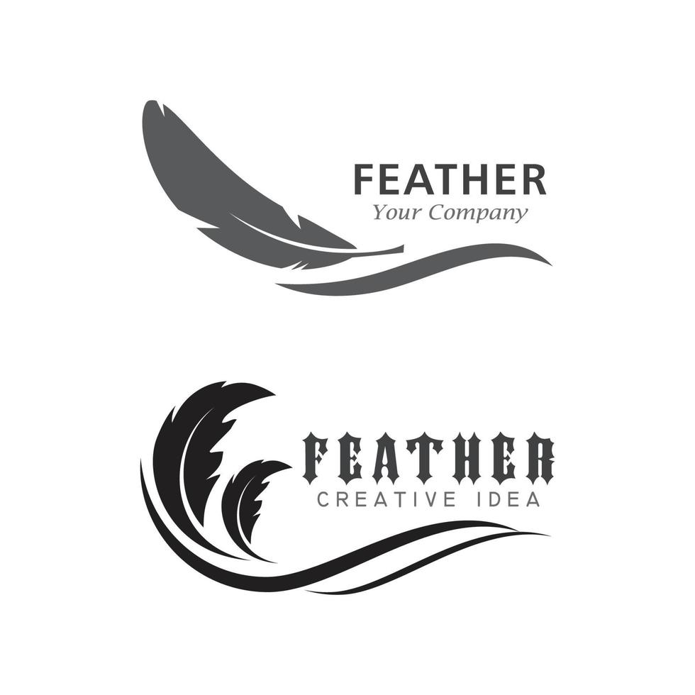 fjäder logotyp vektor mall symbol design