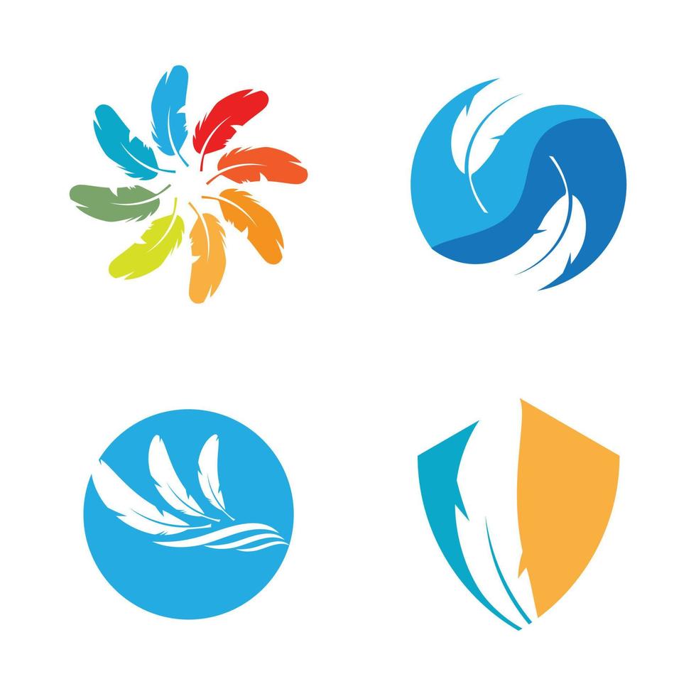 Feder Logo Vektor Vorlage Symboldesign