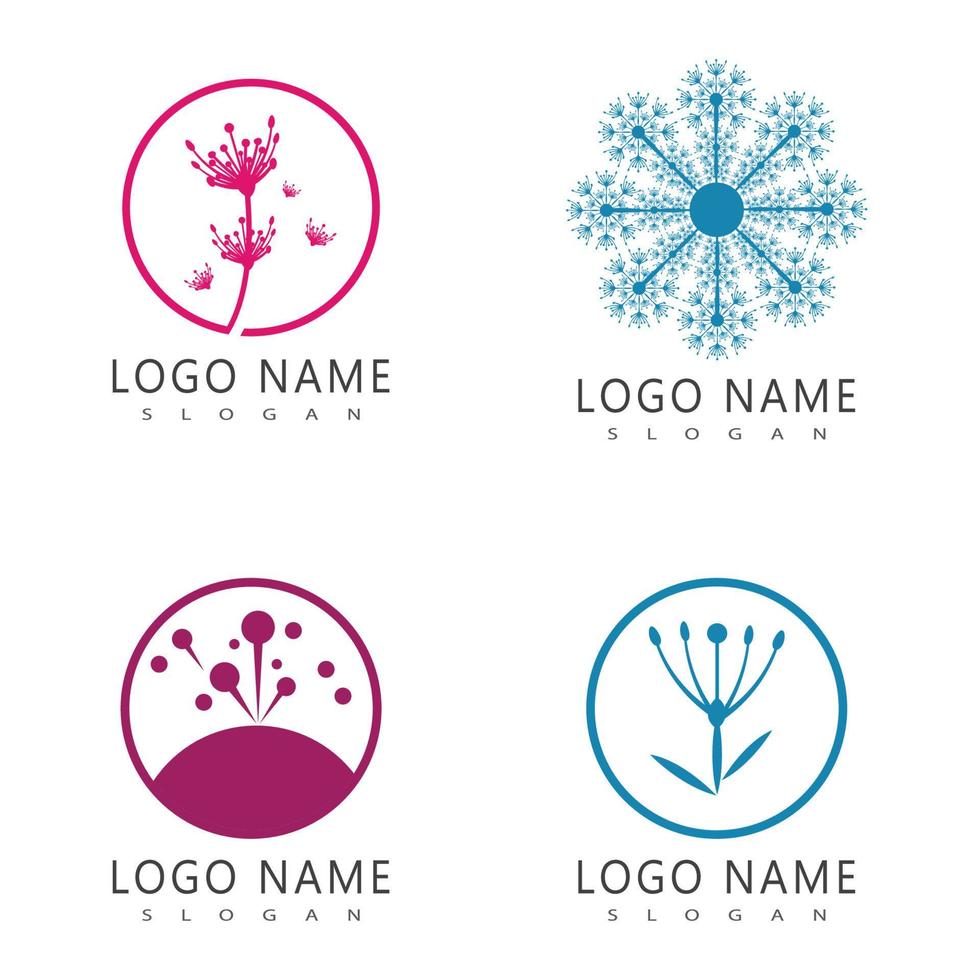 maskros blomma logotyp vektor malldesign