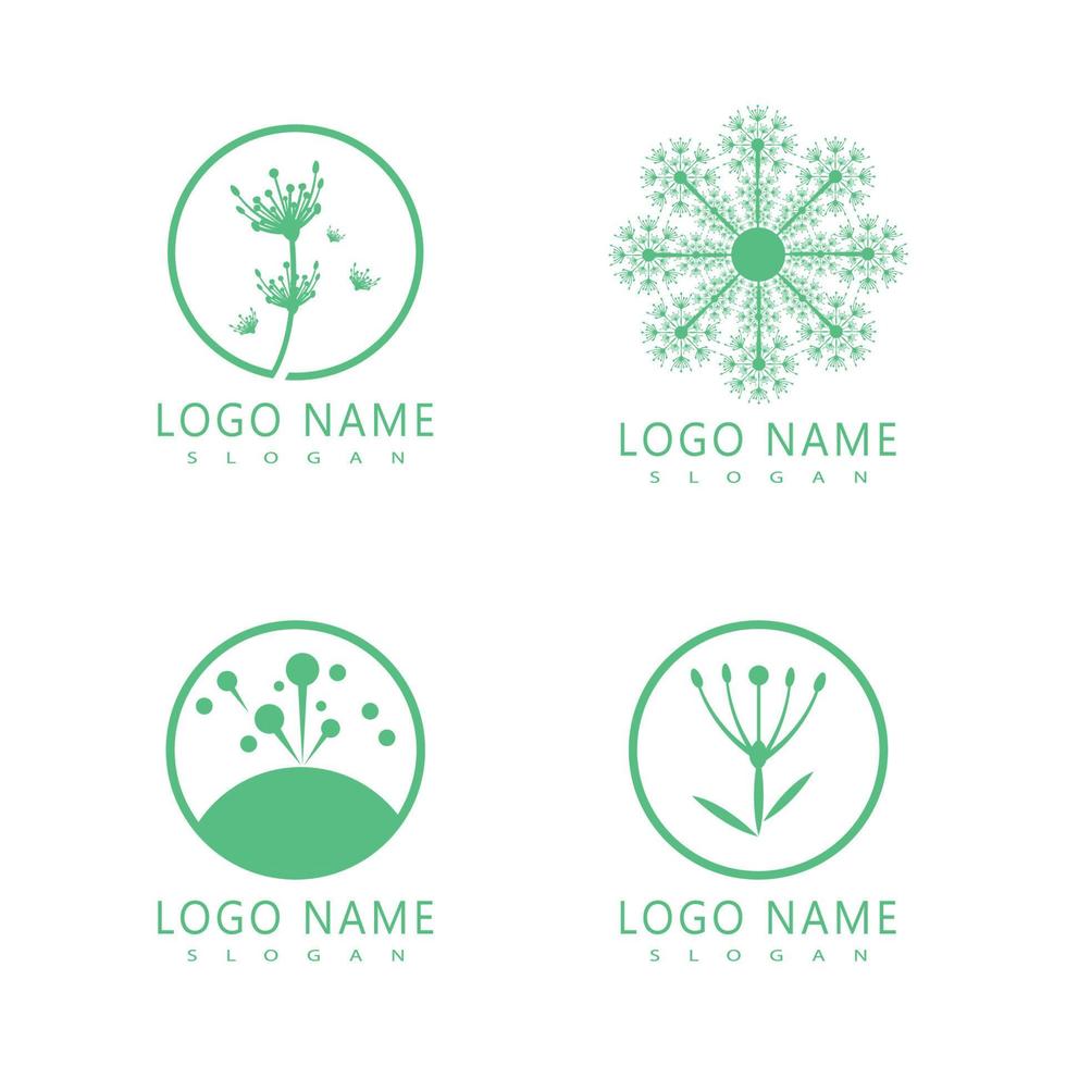 Löwenzahn-Blume-Logo-Vektor-Template-Design vektor