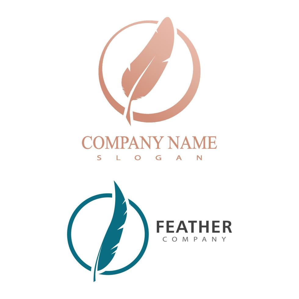 fjäder logotyp vektor mall symbol design