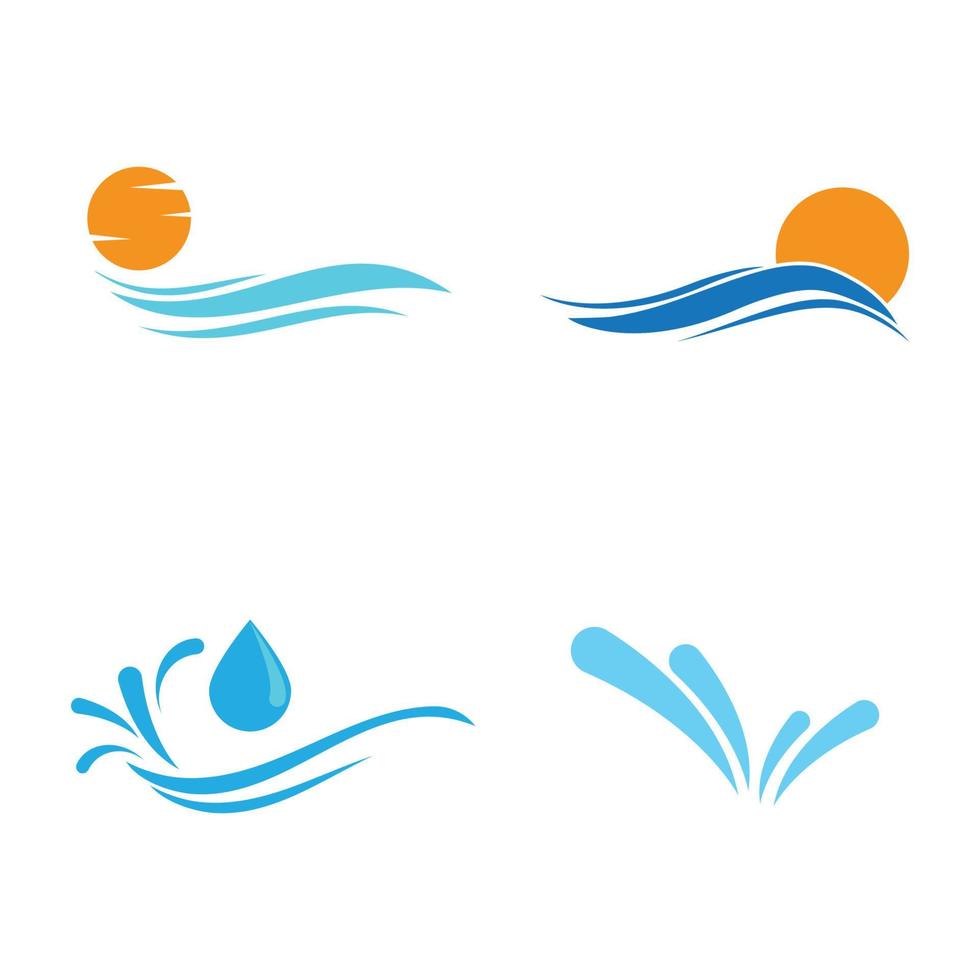 Wasserwelle Symbol Vektor Illustration Design Logo