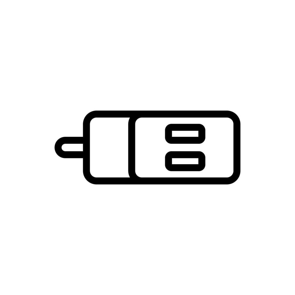 Quadratisches Netzteil mit zwei Ladesteckplätzen Symbolvektor-Umrissdarstellung vektor