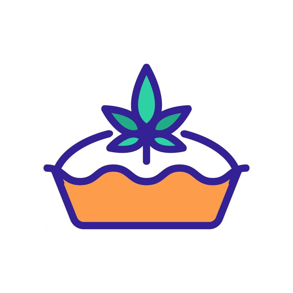 Cannabis-Kuchen-Symbol Vektor-Umriss-Illustration vektor
