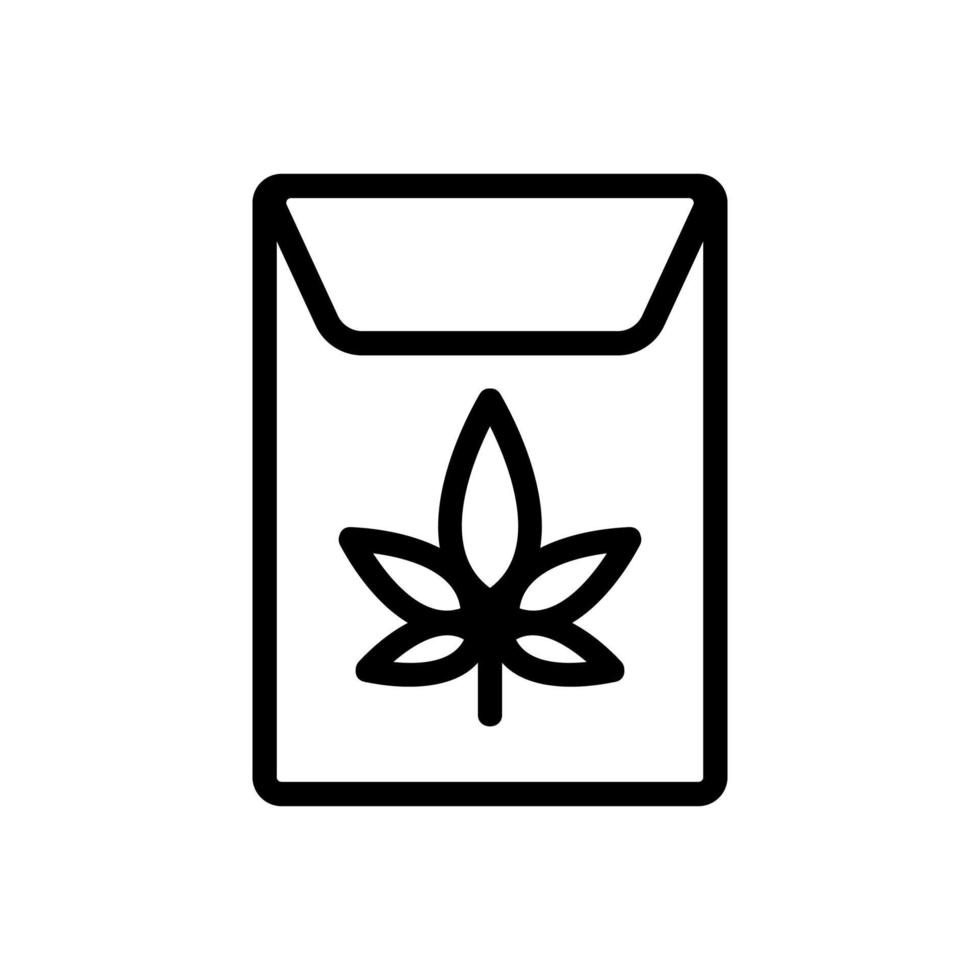 Cannabis im Papierpaket Symbol Vektor Umriss Illustration