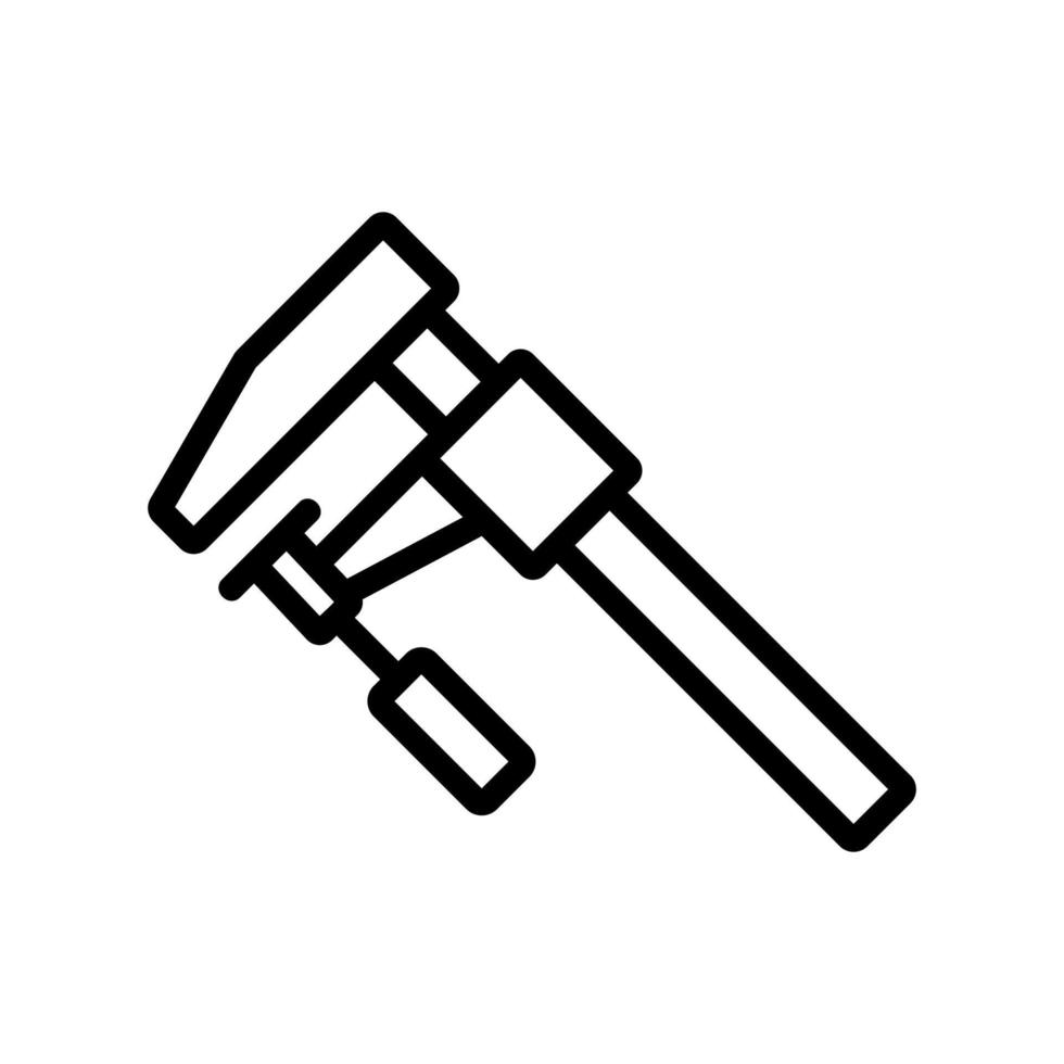 Schreinerhammer mit Halter-Symbol-Vektor-Umriss-Illustration vektor