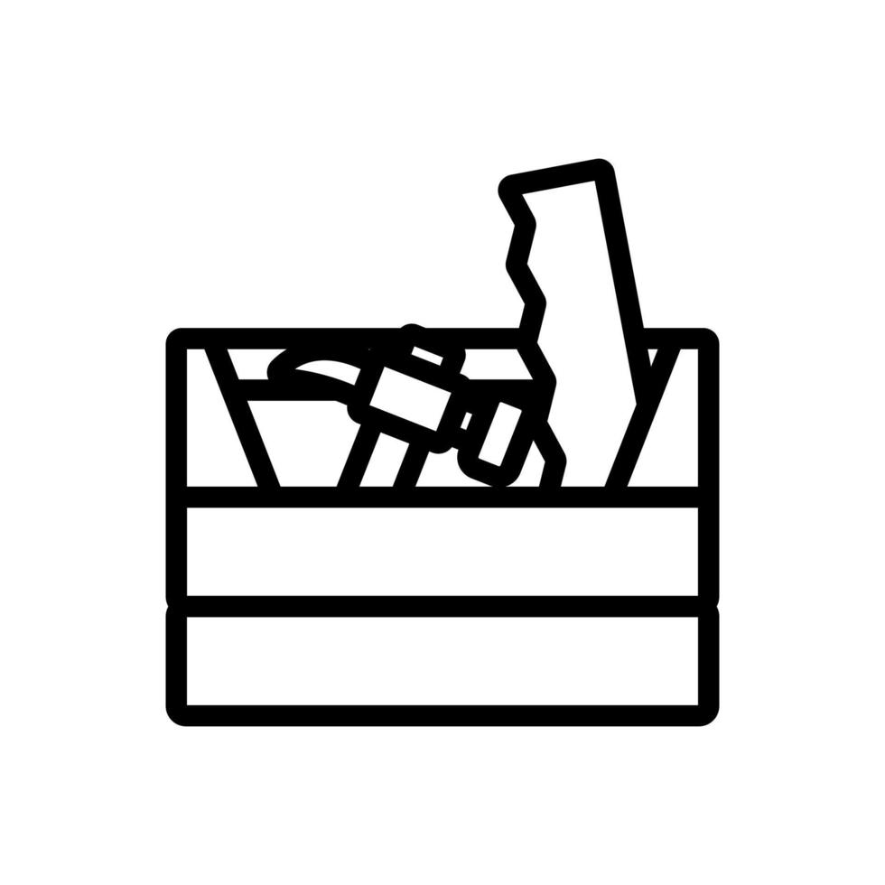 Box mit Tischlerwerkzeugen Symbol Vektor Umriss Illustration