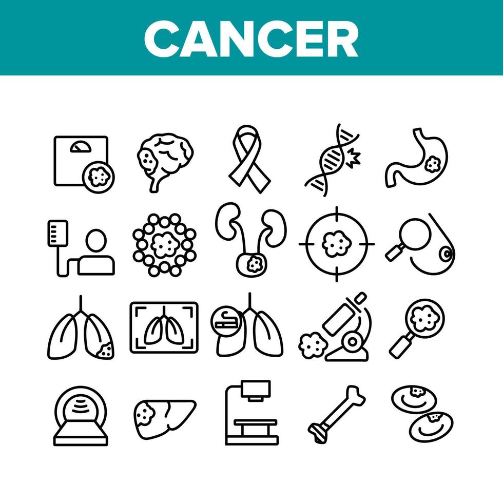 cancer anatomi sjukdom samling ikoner som vektor