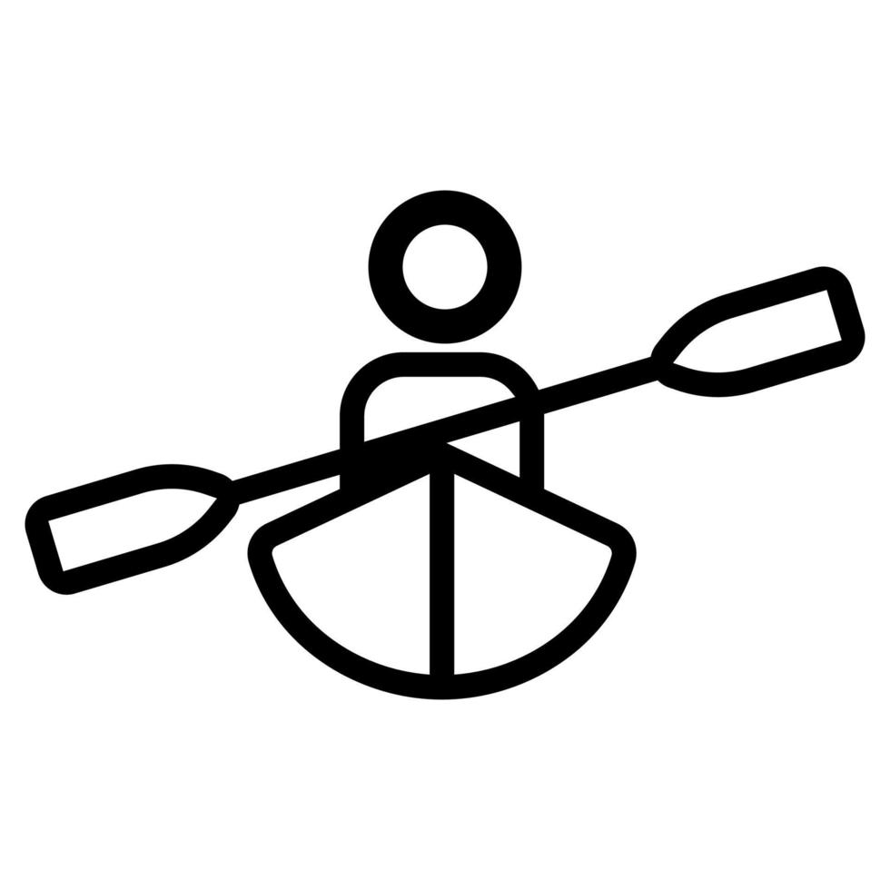 kajak och mänsklig ikon vektor. isolerade kontur symbol illustration vektor