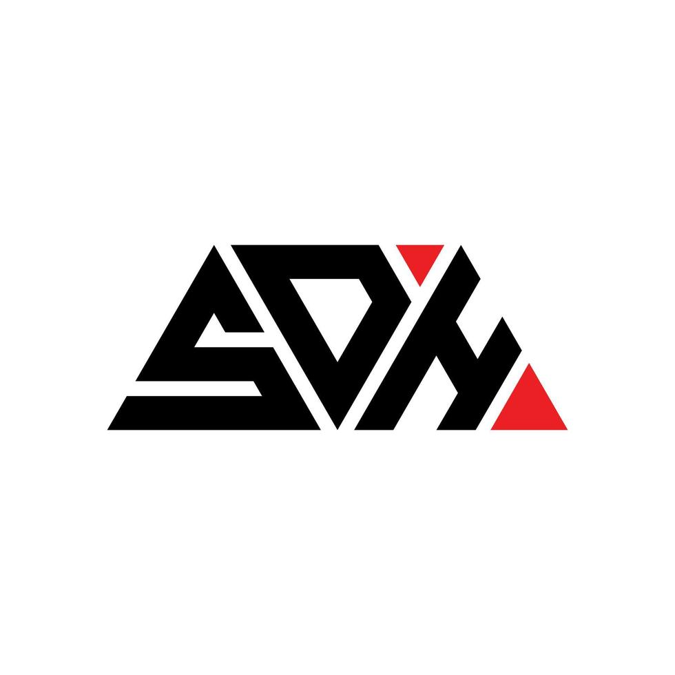 sdh-Dreieck-Buchstaben-Logo-Design mit Dreiecksform. Sdh-Dreieck-Logo-Design-Monogramm. sdh-Dreieck-Vektor-Logo-Vorlage mit roter Farbe. sdh dreieckiges Logo einfaches, elegantes und luxuriöses Logo. sdh vektor