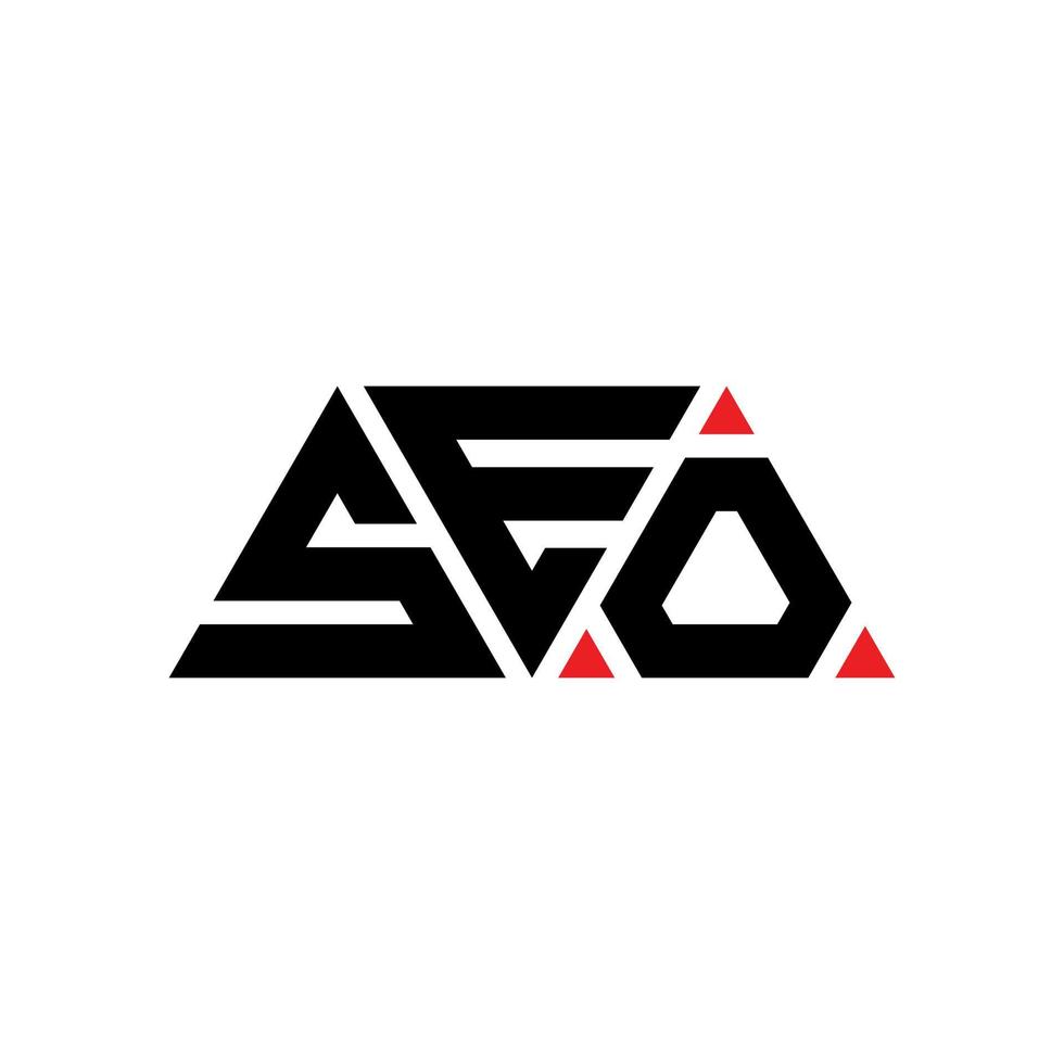 SEO-Dreieck-Buchstaben-Logo-Design mit Dreiecksform. SEO-Dreieck-Logo-Design-Monogramm. SEO-Dreieck-Vektor-Logo-Vorlage mit roter Farbe. seo dreieckiges logo einfaches, elegantes und luxuriöses logo. seo vektor