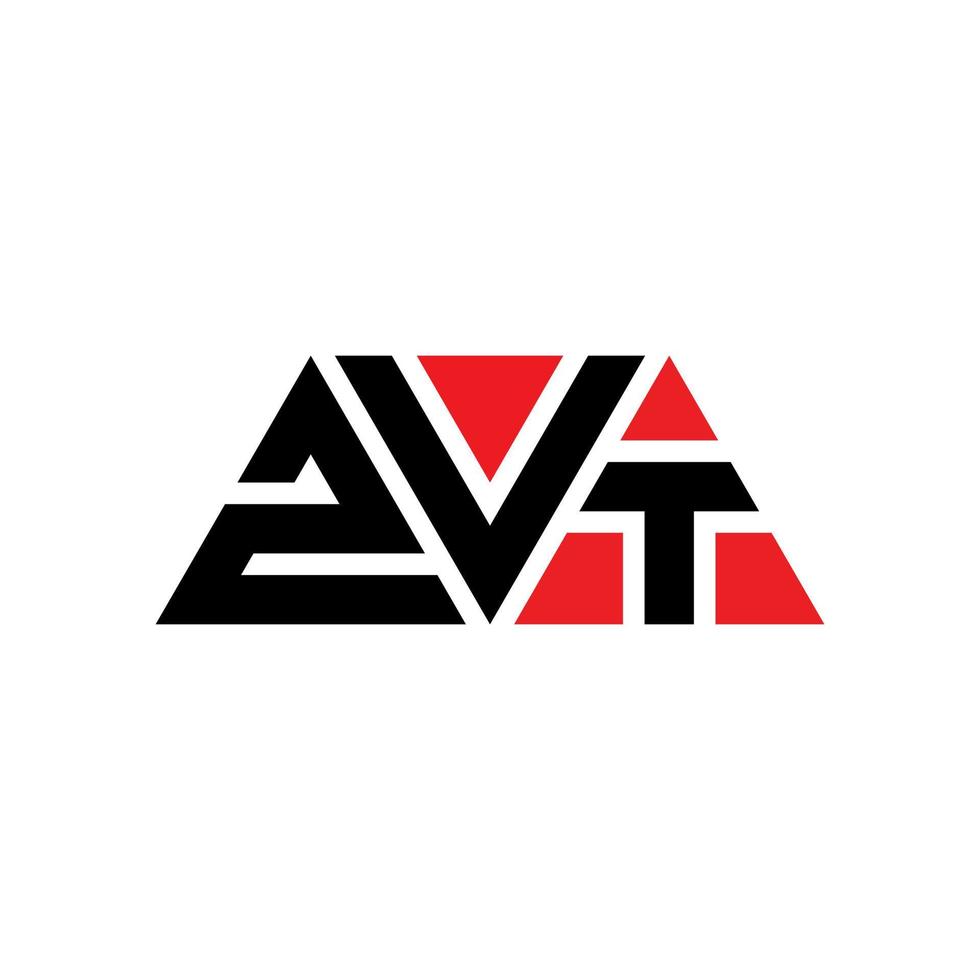 zvt-Dreieck-Buchstaben-Logo-Design mit Dreiecksform. zvt-Dreieck-Logo-Design-Monogramm. zvt-Dreieck-Vektor-Logo-Vorlage mit roter Farbe. zvt dreieckiges Logo einfaches, elegantes und luxuriöses Logo. zvt vektor