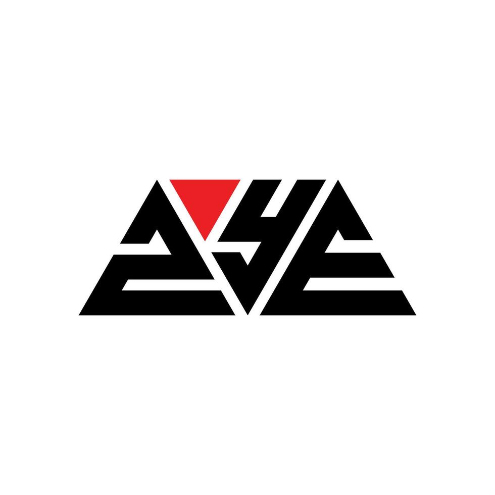 zye-Dreieck-Buchstaben-Logo-Design mit Dreiecksform. zye-Dreieck-Logo-Design-Monogramm. Zye-Dreieck-Vektor-Logo-Vorlage mit roter Farbe. zye dreieckiges Logo einfaches, elegantes und luxuriöses Logo. ja vektor