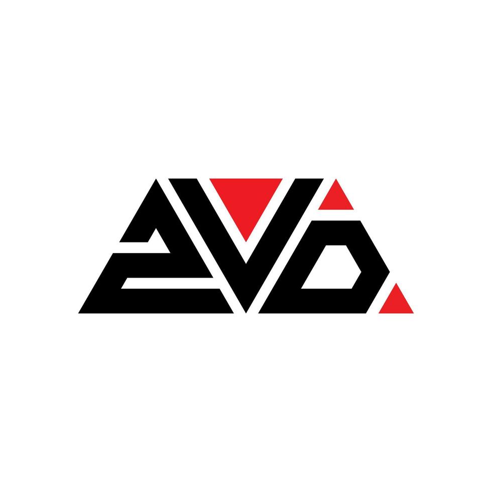 zvd-Dreieck-Buchstaben-Logo-Design mit Dreiecksform. zvd-Dreieck-Logo-Design-Monogramm. zvd-Dreieck-Vektor-Logo-Vorlage mit roter Farbe. zvd dreieckiges Logo einfaches, elegantes und luxuriöses Logo. zvd vektor