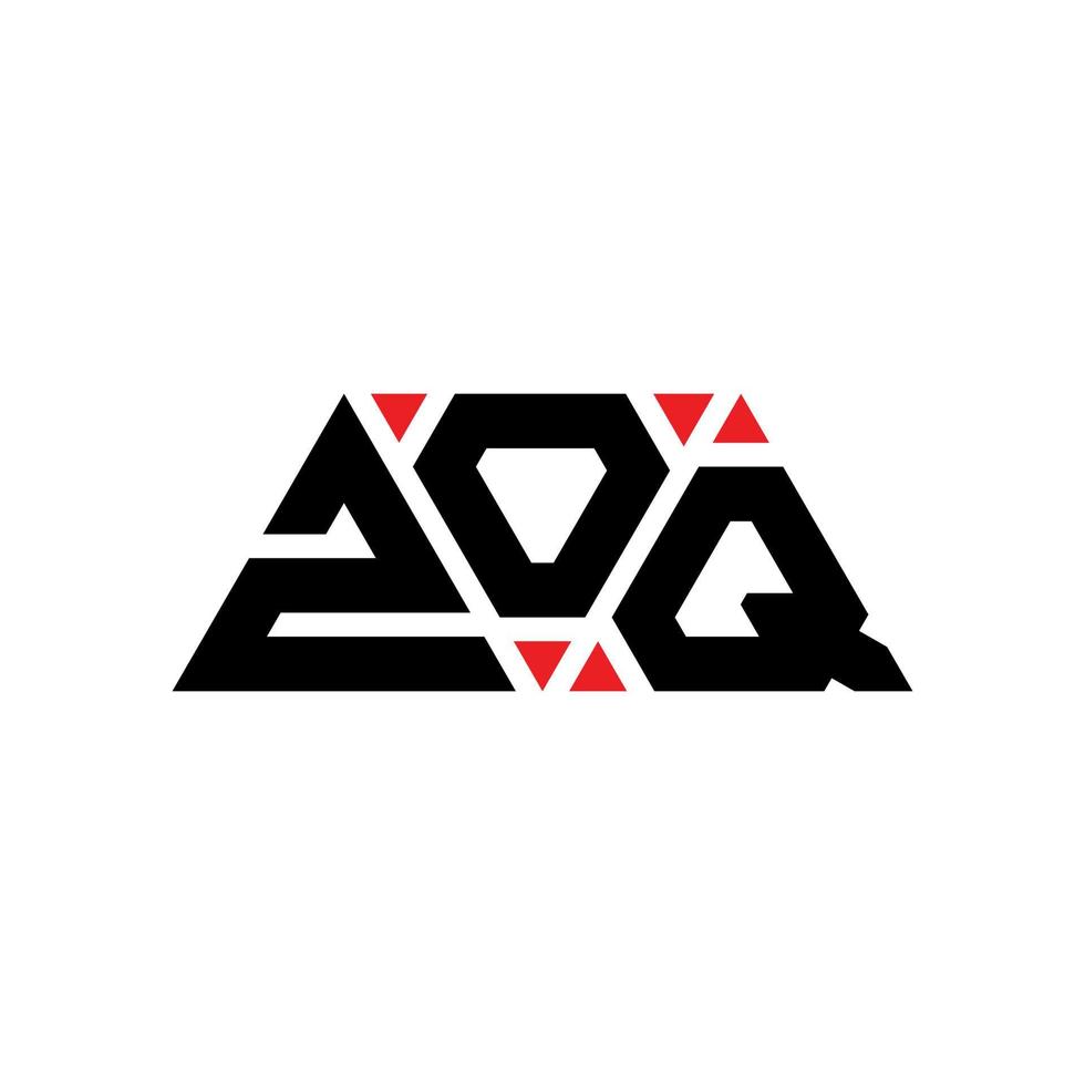zoq Dreiecksbuchstaben-Logo-Design mit Dreiecksform. Zoq-Dreieck-Logo-Design-Monogramm. Zoq-Dreieck-Vektor-Logo-Vorlage mit roter Farbe. zoq dreieckiges Logo einfaches, elegantes und luxuriöses Logo. zoq vektor