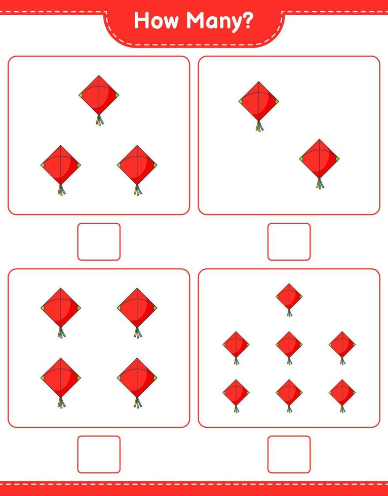 räkna spel, hur många drakar. pedagogiskt barnspel, utskrivbart kalkylblad, vektorillustration vektor