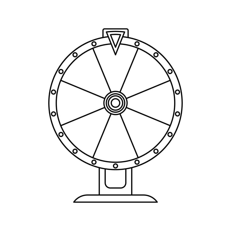Malvorlage mit Glücksrad für Kinder vektor