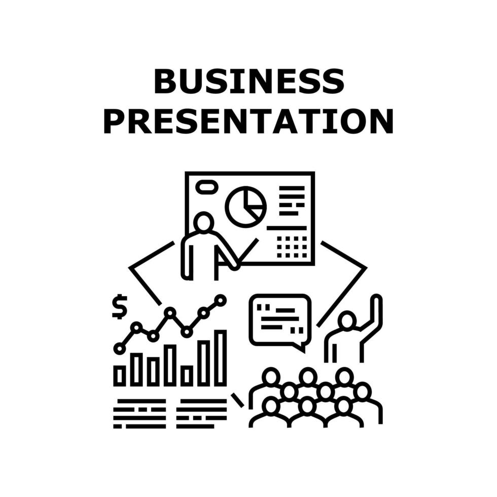 Business-Präsentation-Meeting-Vektor-Konzept-Farbe vektor