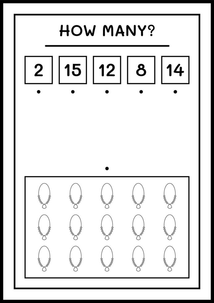 hur många hänge, spel för barn. vektor illustration, utskrivbart kalkylblad