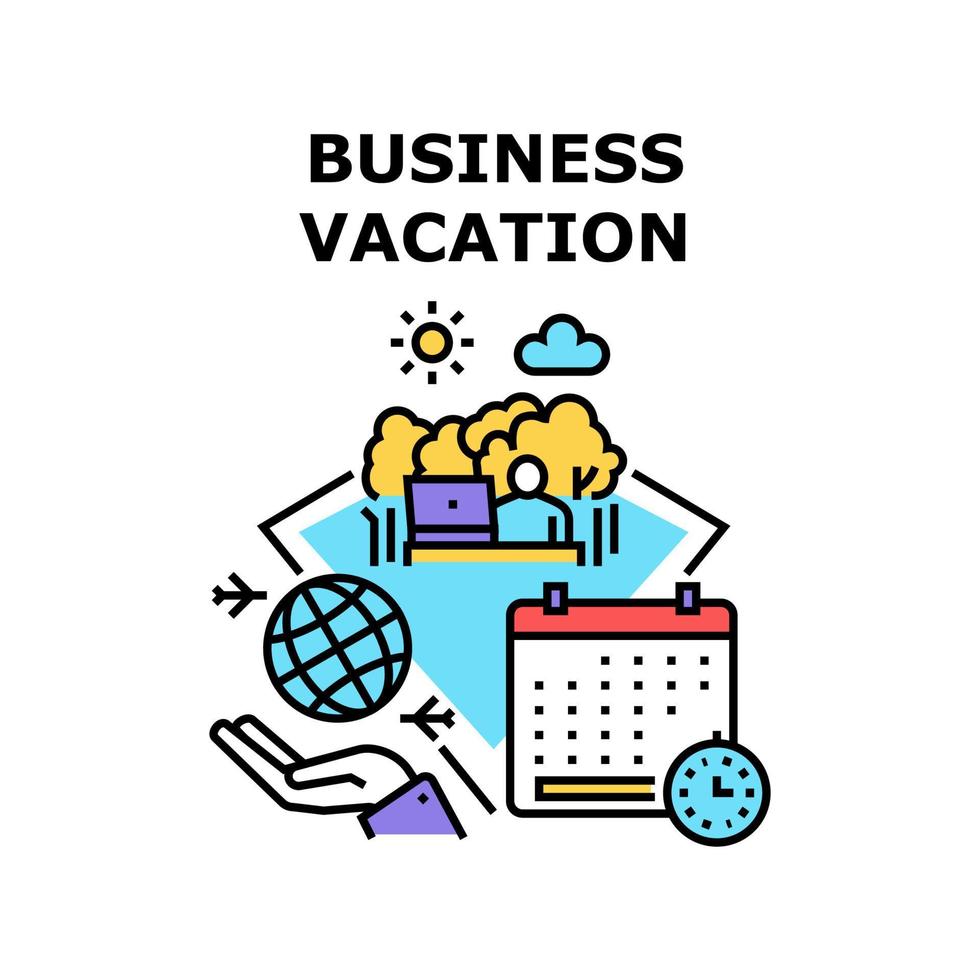 Business Urlaub Entspannung Vektor Konzept Farbe