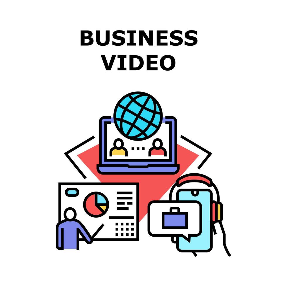 Business-Video-Vektor-Konzept-Farbillustration vektor