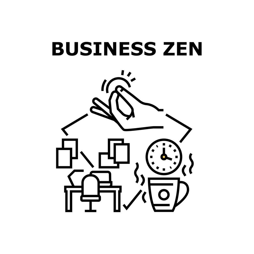 business zen vektor koncept svart illustration