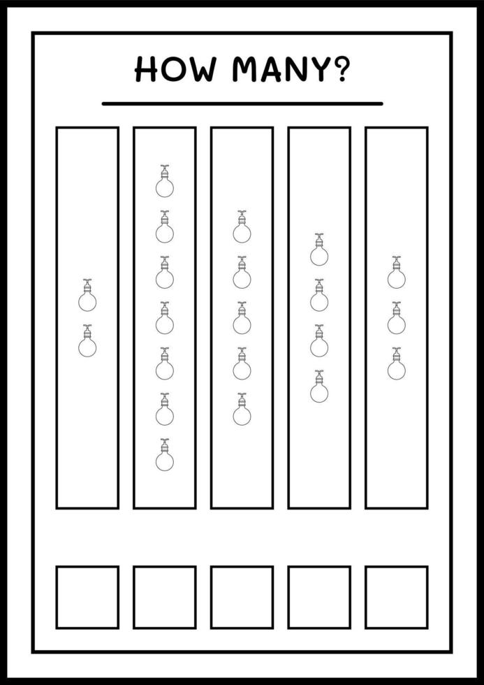 hur många julljus, spel för barn. vektor illustration, utskrivbart kalkylblad